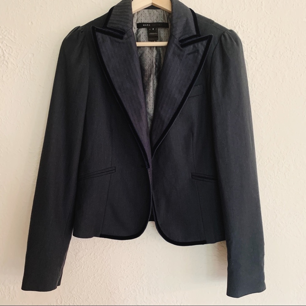 Marc Jacobs Tailored Velvet Trim Blazer